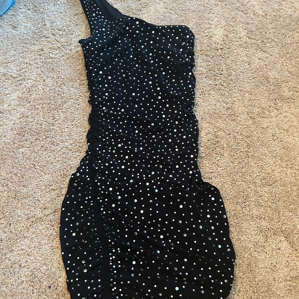 Windsor Black and White One Shoulder Dress